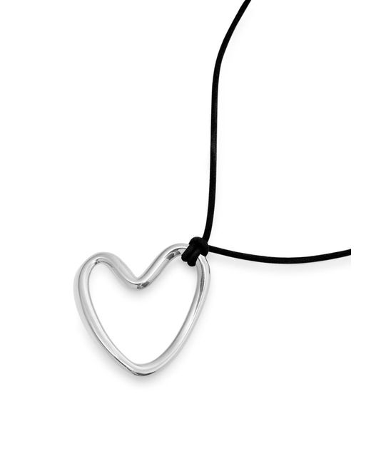 Agmes Metallic Altun Heart Cord Necklace