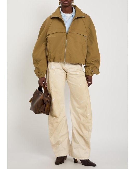 Acne Natural Logo-Embroidered Poplin Jacket