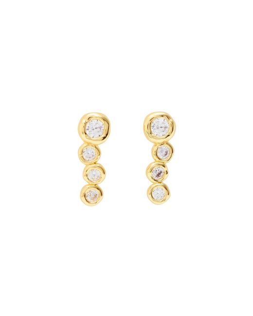 Alexis White Asterales 14Kt-Plated Drop Earrings