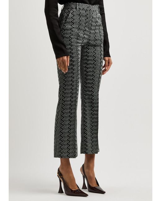 Missoni Gray Zigzag Metallic-Weave Trousers