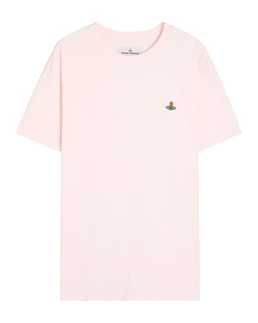 Vivienne Westwood Pink Classic Logo Stretch-Cotton T-Shirt for men
