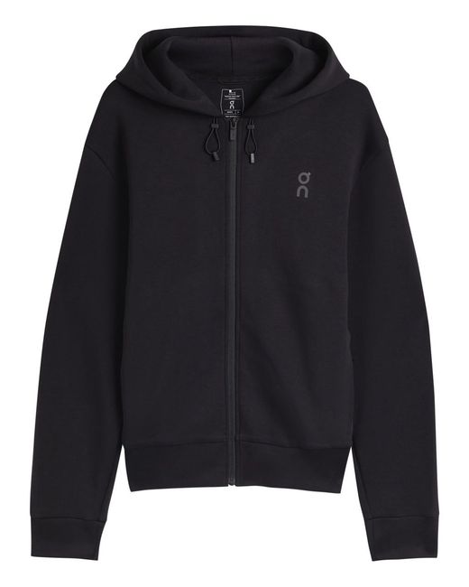 On Shoes Blue Focus Tech Hooded Cott-Blend Sweatshirt for men