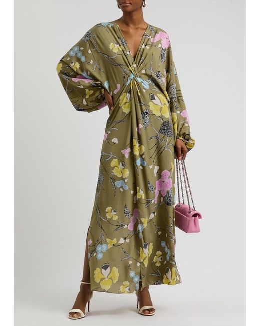 Diane von Furstenberg Multicolor Kason Floral-Print Maxi Dress