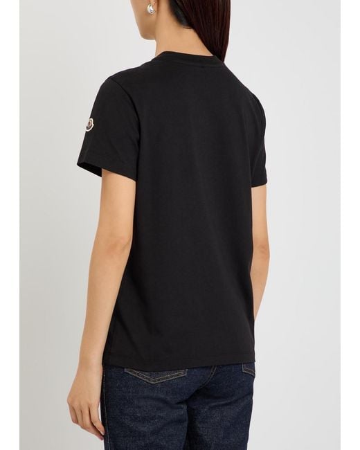 Moncler Black Logo-Appliquéd Cotton T-Shirt