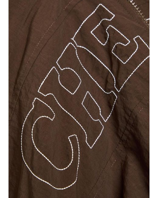 CHERRY LA Brown Pit Crew Logo-Embroidered Padded Nylon Jacket for men