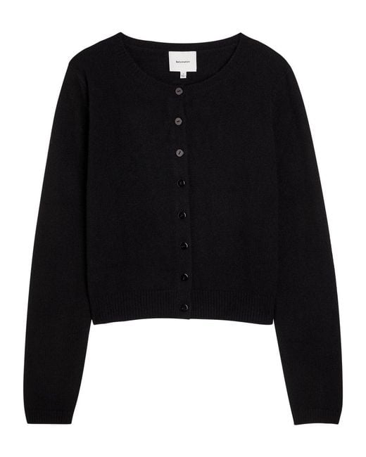 Reformation Black Clara Cashmere Cardigan