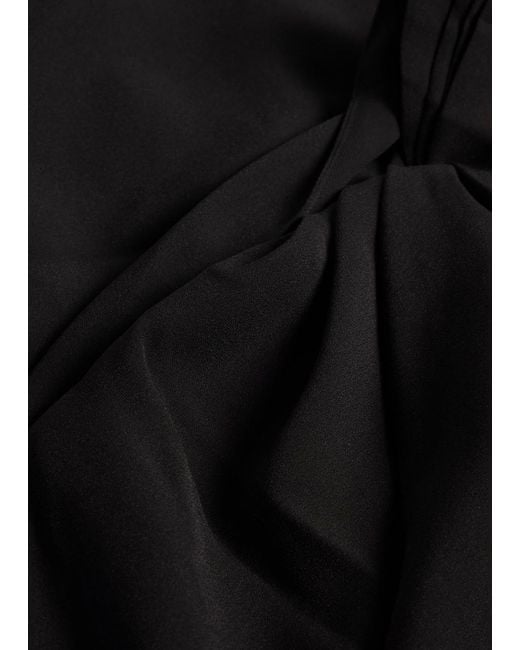 Ronny Kobo Black Xaden One-Shoulder Crepe Maxi Dress