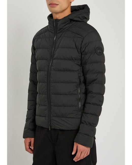 Canada Goose Black Crofton Hooded Enduraluxe Shell Jacket for men