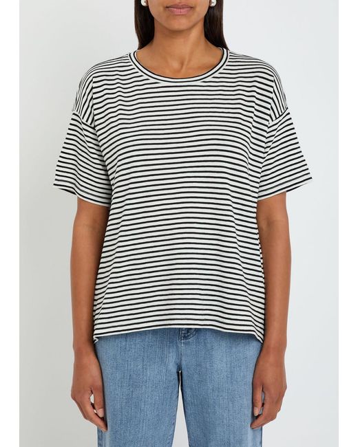 Eileen Fisher Multicolor Striped Cotton-Knit T-Shirt