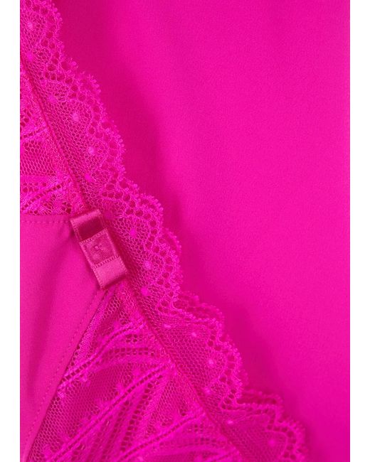 Simone Perele Pink Canopee Lace-Panelled Briefs