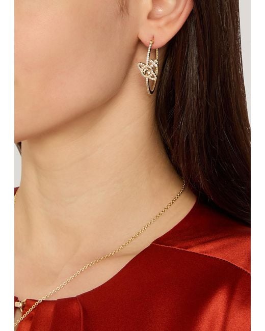Vivienne Westwood Metallic Olympia Pavé Orb Hoop Earrings