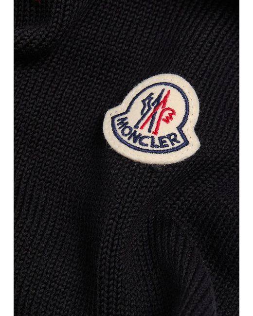 Moncler Black Quilted Shell And Knit Jacket for men
