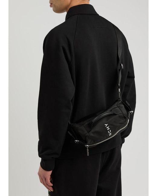 Givenchy Black G-Zip Logo-Print Nylon Belt Bag for men