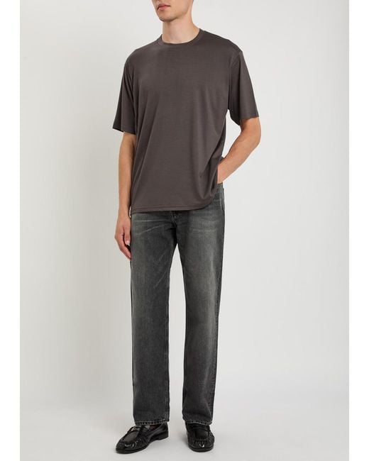 Ssstein Gray Oversized Wool T-Shirt for men