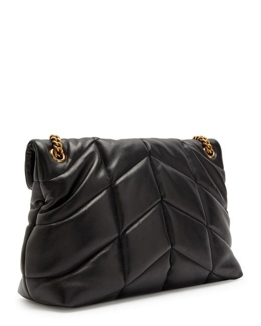 Saint Laurent Black Lou Puffer Medium Leather Shoulder Bag