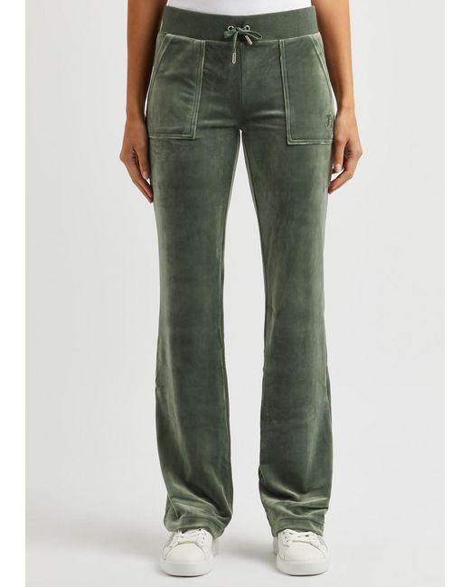 Juicy Couture Green Classic Del Ray Velour Sweatpants