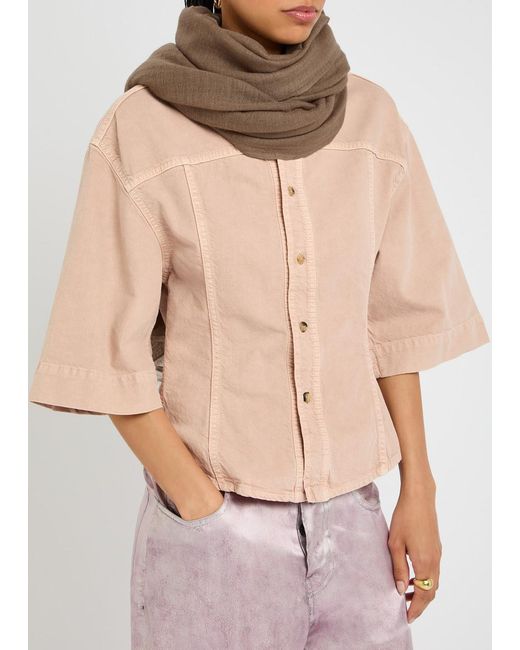 Denis Colomb Brown Ring Cashmere Scarf