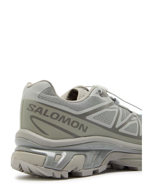 Salomon Gray Xt-6 Panelled Mesh Sneakers for men