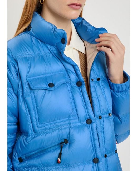 Moncler Blue Mauduits Padded Shell Bomber Jacket