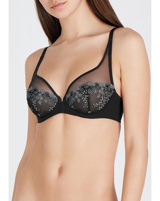 Simone Perele Black Delice Embroidered Underwired Bra