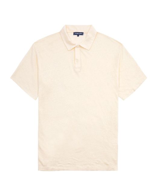 Frescobol Carioca White Mello Linen Polo Shirt for men