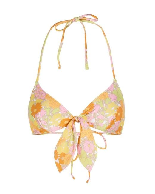 Chloé Metallic Floral-Print Halterneck Bikini Top