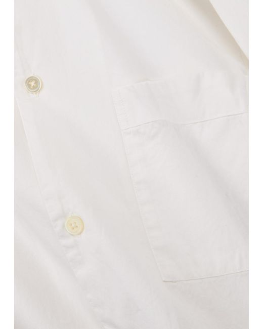 Tekla White Poplin Pyjama Shirt