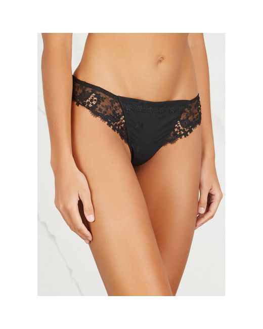 Simone Perele Black Simone Perele Wish Satin Thong, Thong, Partially Lined