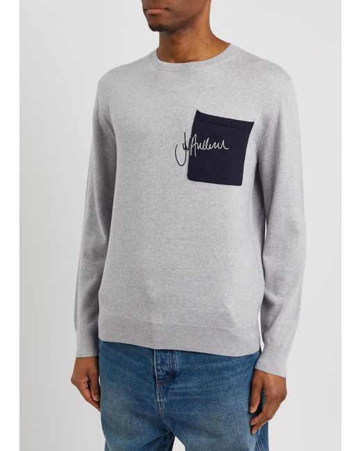 J.W. Anderson Gray Logo-embroidered Wool Jumper for men