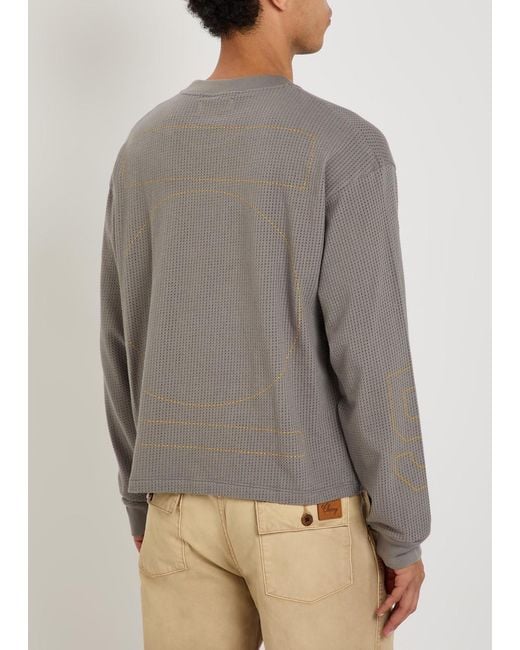 CHERRY LA Gray Mesh Motors Printed Cotton-Mesh T-Shirt for men