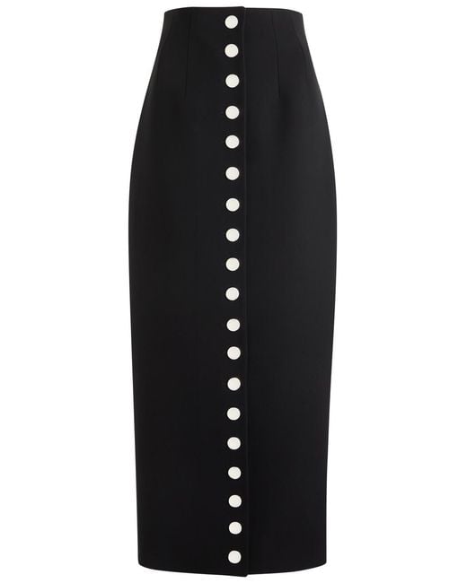 Khaite Black Brynlee Crepe Maxi Pencil Skirt