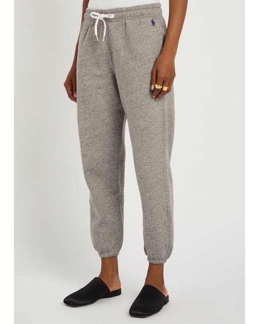 Polo Ralph Lauren Gray Logo-Embroidered Cotton-Blend Sweatpants