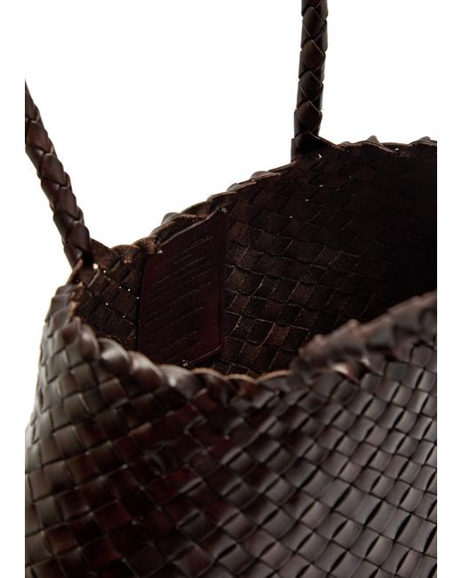 Dragon Diffusion Black Santa Croce Big Woven Leather Tote Bag