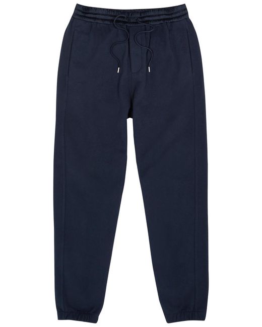 Saint Laurent Blue Logo-Embroidered Cotton Sweatpants for men
