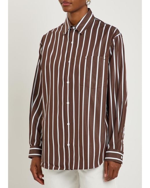 Matteau Red Striped Cotton-Poplin Shirt