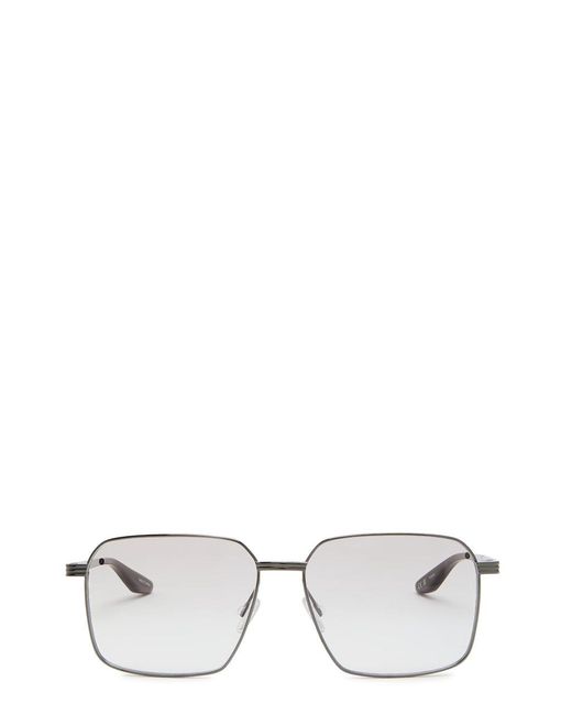 Barton Perreira White Hampton Rectangle-Frame Sunglasses for men