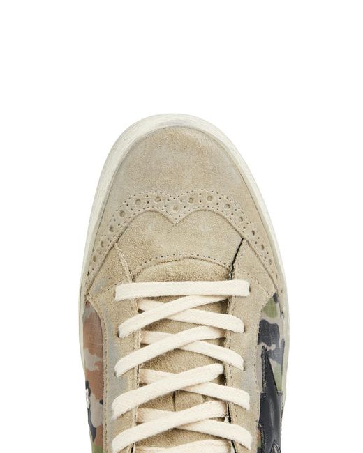 Golden Goose Deluxe Brand White Mid Star Distressed Panelled Suede Sneakers