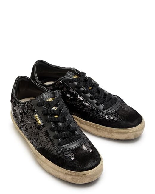 Golden Goose Deluxe Brand Black Soul Star Sequin-Embellished Leather Sneakers
