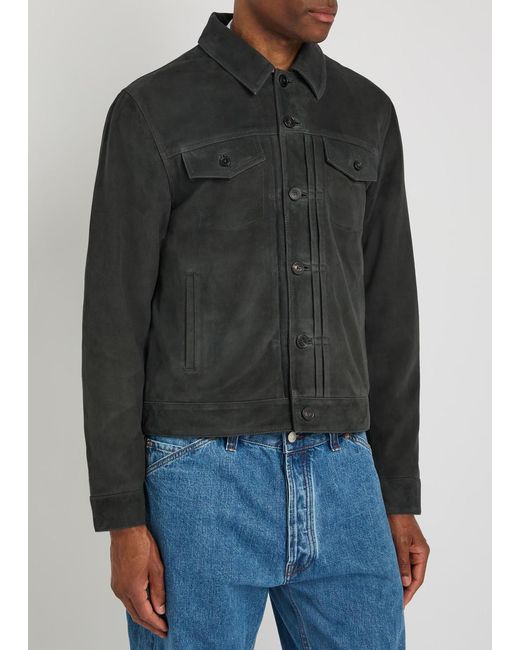 Officine Generale Black Liam Suede Jacket for men