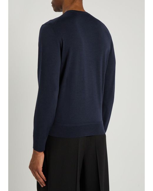 Tom Ford Blue Crew-Neck Wool Jumper for men