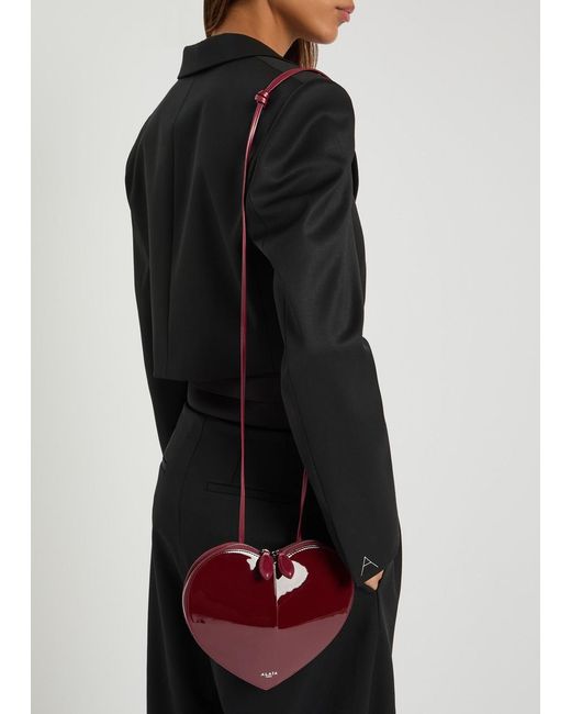 Alaïa Red Le Coeur Patent Leather Cross-Body Bag