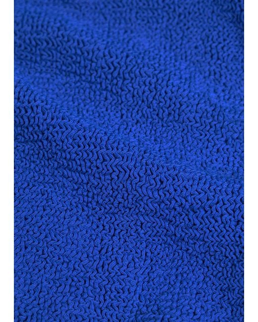 Hunza G Blue Sandy Halterneck Crinkle Swimsuit
