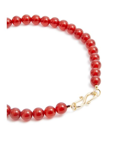 LIE STUDIO Red The Rose Beaded Necklace