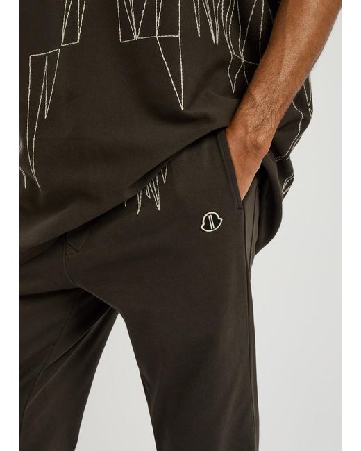 Rick Owens Gray X Moncler Logo-Appliquéd Cotton Sweatpants for men