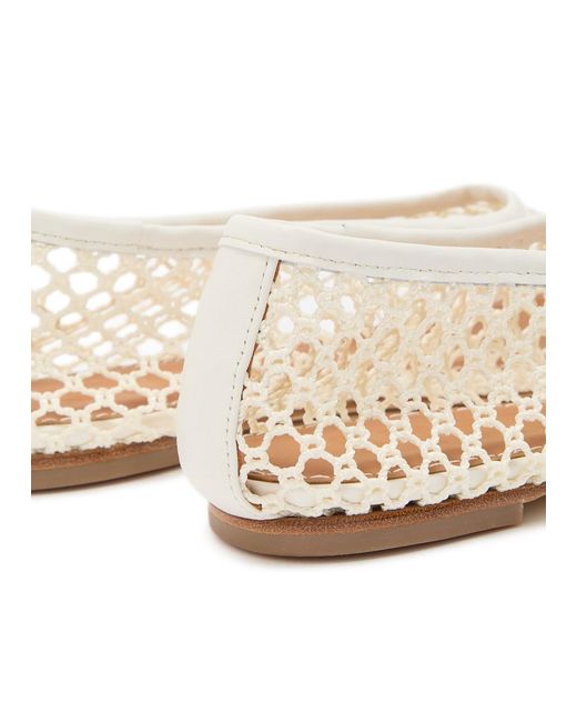 Staud Natural Alba Woven Ballet Flats