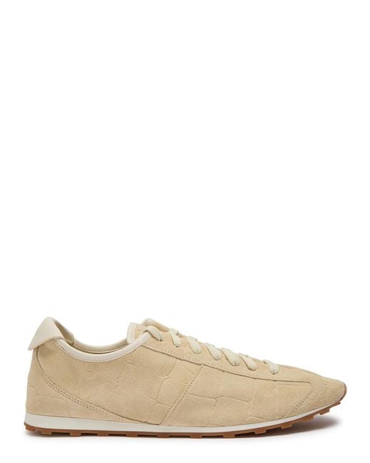 Jacquemus Natural Les Tennis Textured Suede Sneakers for men