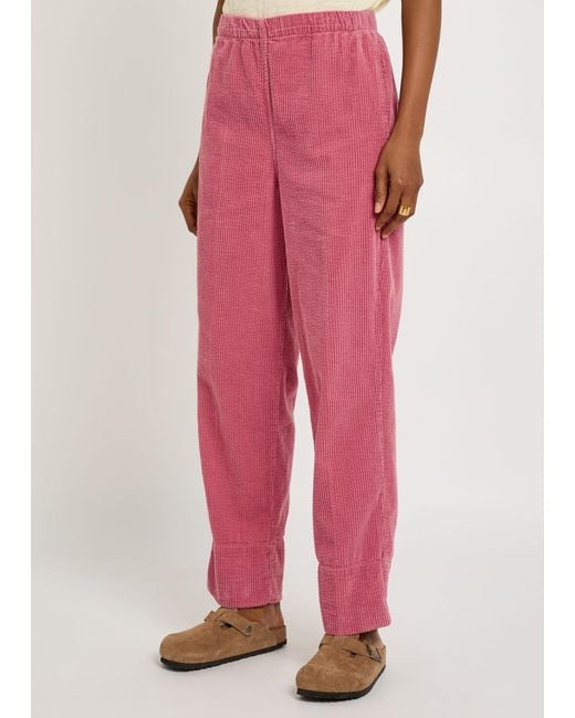 American Vintage Pink Padow Straight-Leg Corduroy Trousers