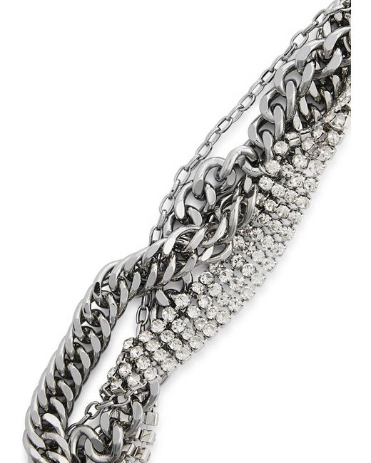 Kenneth Jay Lane Metallic Twisted Crystal-embellished Necklace