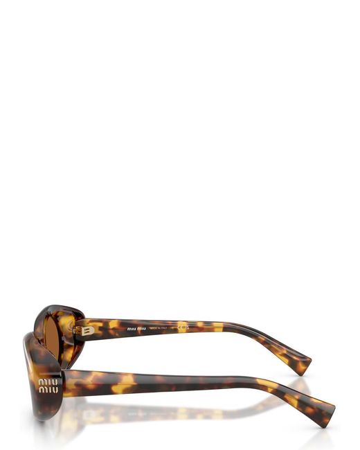 Miu Miu Brown Rêverie Round-Frame Sunglasses
