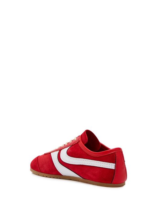 Dries Van Noten Red Dustin Panelled Suede Sneakers